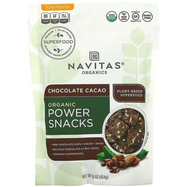 Navitas Organics Navitas Økologi, Økologiske Power Snacks, Chokoladekakao, 16 oz (454 g) on Productcaster.