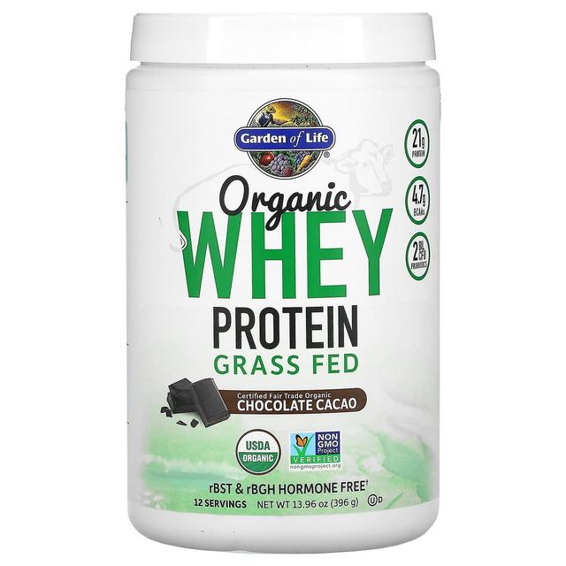 Garden of Life, Organic Whey Protein, Grass-Fed, Chocolate Cacao, 13.96 oz (396 g) on Productcaster.