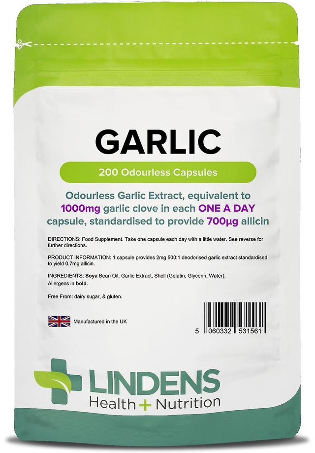 Lindens Garlic 1000mg - 200 Odourless Capsules on Productcaster.