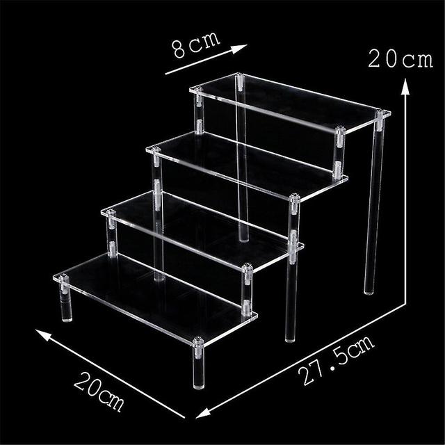 Sjioh Acrylic Display Stand 1-5 Tier Clear Display Riser Rack For Cupcake Perfume Doll Organizer Figures Toy Car Model Storage Racks 4 layer Racks on Productcaster.