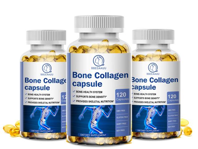 Eccpp Collagen Bone Capsules Relieve Joint Pain Increased Bone Density Support Bone Growth Joint Collagen Calcium Absorption 3bottle x120pcs on Productcaster.