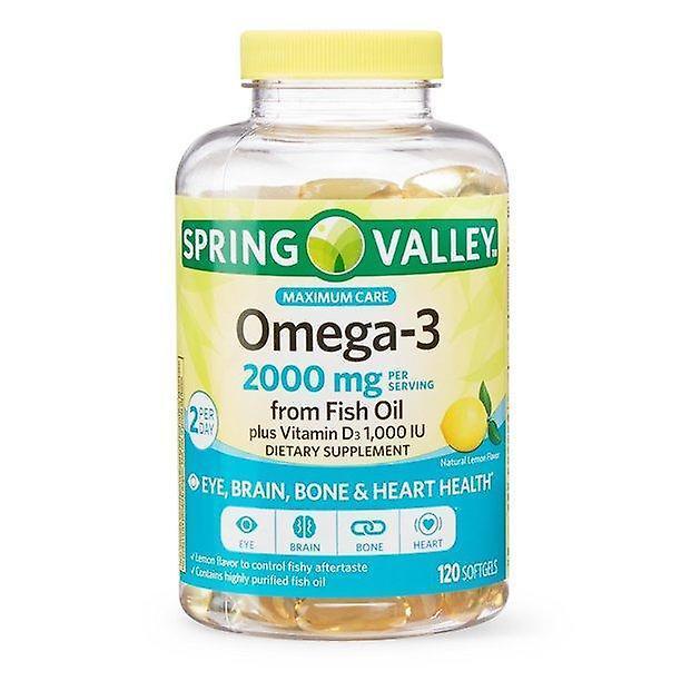 Spring valley omega-3 fish oil plus vitamin d3 softgels, 120 count on Productcaster.