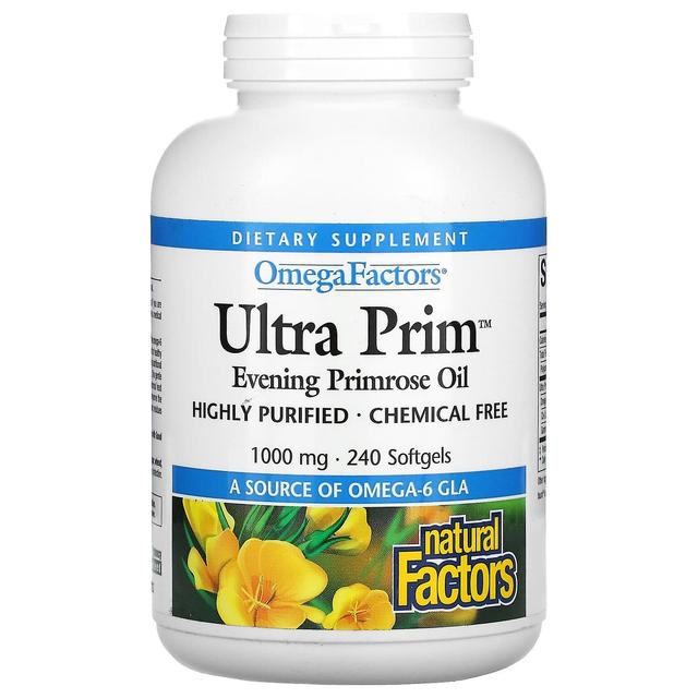 Natural Factors, OmegaFactors, Ultra Prim, Evening Primrose Oil, 1000 mg, 240 Softgels on Productcaster.