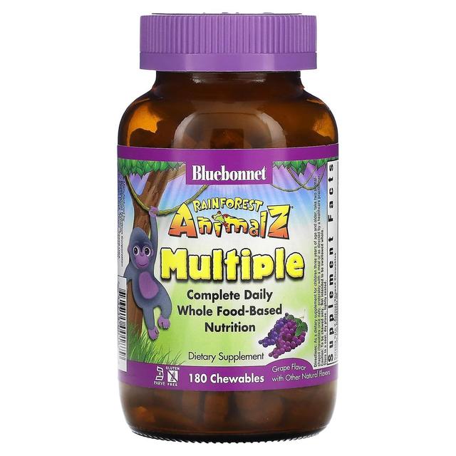 Bluebonnet Nutrition, Rainforest Animalz, Multiple, Complete Daily Whole Food Based Nutrition, Grape on Productcaster.