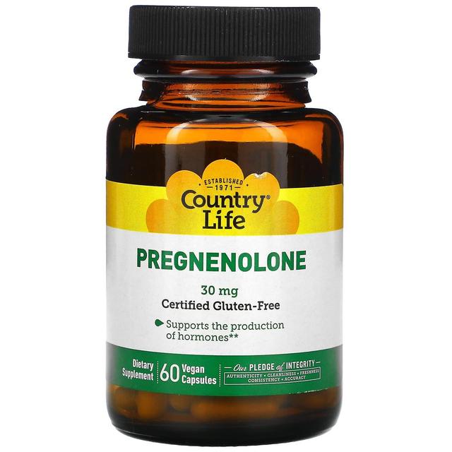 Country Life Vida no campo, Pregnenolona, 30 mg, 60 Cápsulas Veganas on Productcaster.