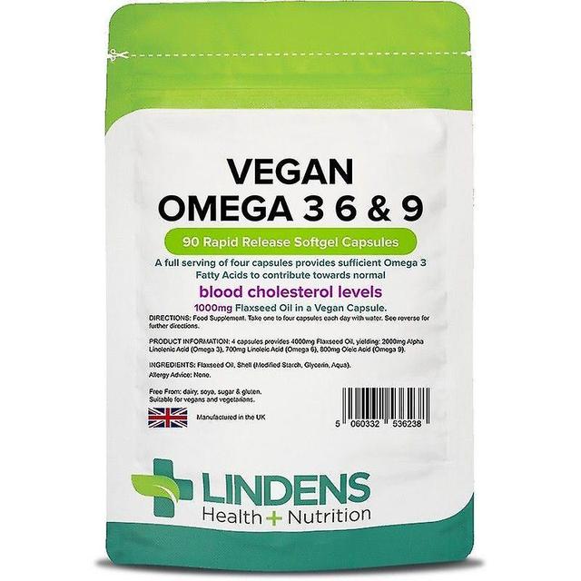 Lindens Vegan Omega 3-6-9 Capsules 90 (6238) on Productcaster.