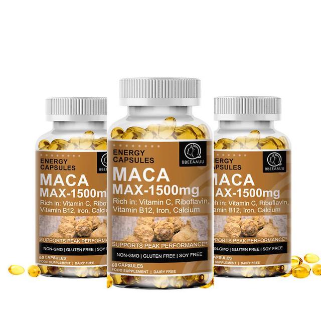 Visgaler Max 1500mg Ashwagandha Panax Ginseng Capsule Men Reproductive Health Energy Supplement Sexual Function Kidney Health 3bottle x60pcs on Productcaster.