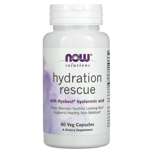 NOW Foods, Solutions, Hydration Rescue Hyabest-hyaluronihapolla, 60 kasviskapselia on Productcaster.