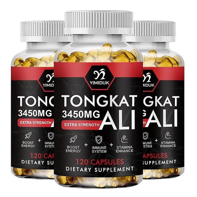 Visgaler Tongkat Ali Capsules Anti-fatigue Contains Dietary Fiber Potency Kidney Health Male Energy Supplement For Men 3 Bottles 120 PCS on Productcaster.