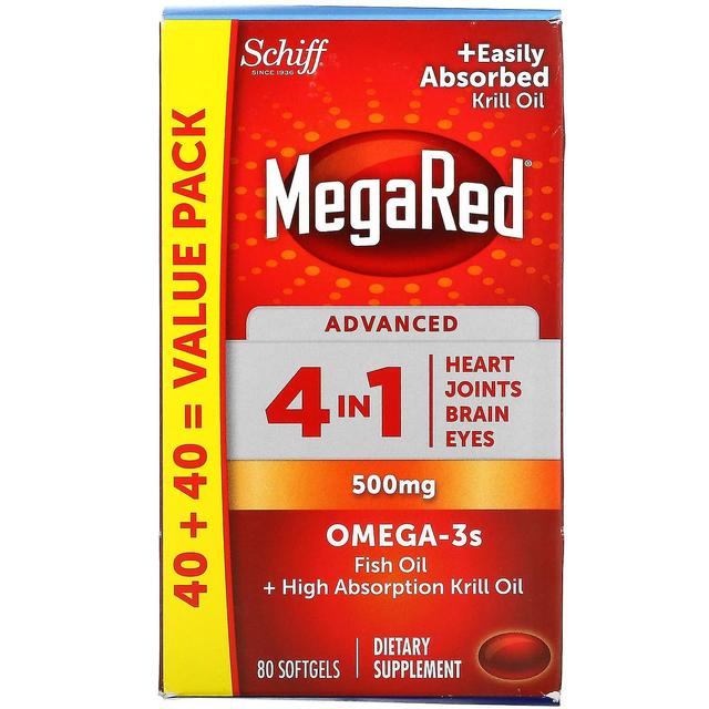 Schiff, MegaRed, Geavanceerd 4 In 1, 500 mg, 80 Softgels on Productcaster.