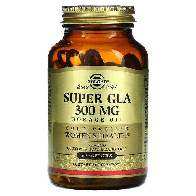 Solgar, Super GLA, purasruohoöljy, naisten terveys, 300 mg, 60 pehmeää geeliä on Productcaster.