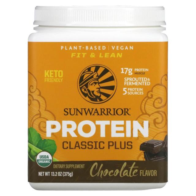 Sunwarrior, Classic Plus Protein, Plant Based, Chocolate, 13.2 oz (375 g) on Productcaster.