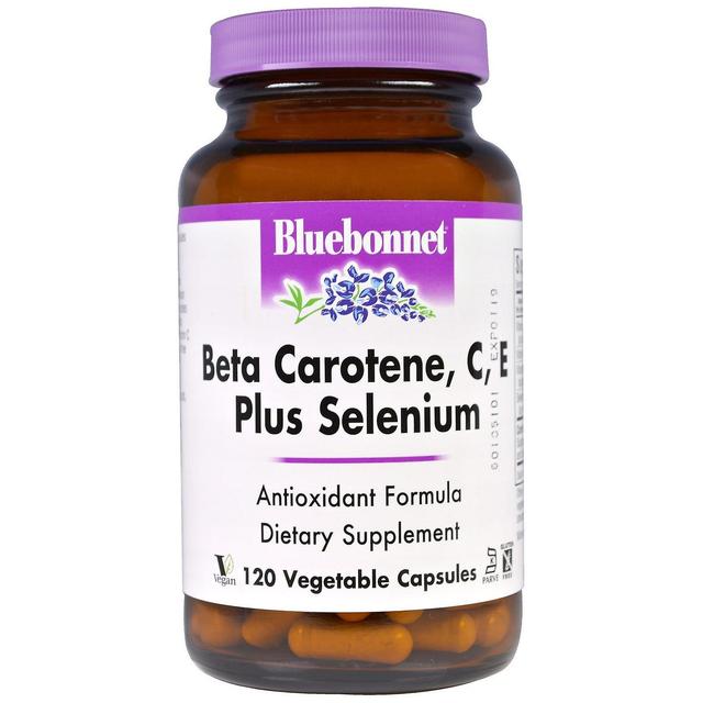 Bluebonnet Nutrition, Beta Caroteno, C, E Plus Selênio, 120 Cápsulas Vegetais on Productcaster.