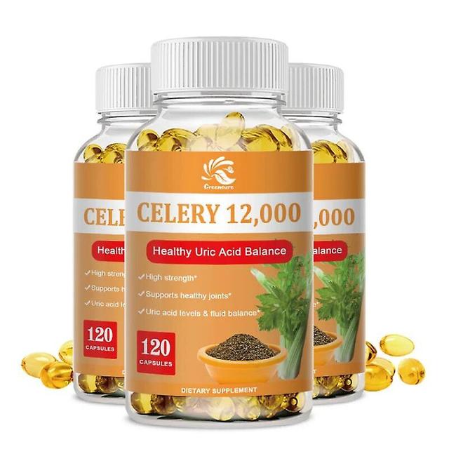 Visgaler 60/120PCS Celery Seed Extract Capsules Celery Seed Diuretic Lipid Regulating Sedative 3 Bottle 120 pills on Productcaster.