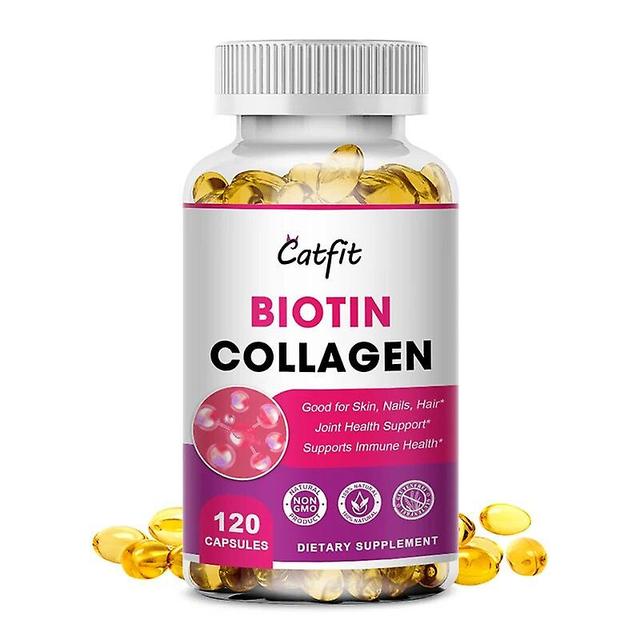 Visgaler Compound Biotin & Kollagen-Protein-Kapsel Hautpflege Nägel & Haarwuchs Vitaminergänzung Gesundheitspflege Lebensmittel 120pcs on Productcaster.