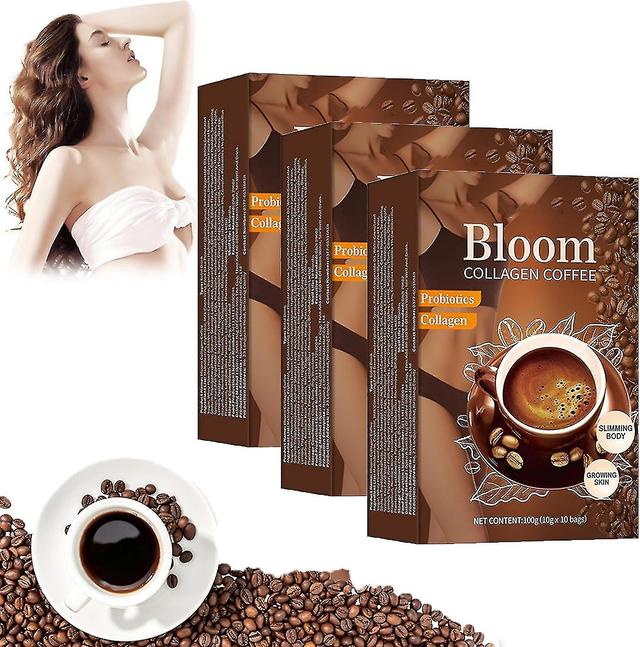 Bloom Collagen Coffee, Collagen Coffee Powder, Collagen Protein Supplements, Collagen Powder For Coffee Energy Beauty Joints 3boxes-30bags on Productcaster.