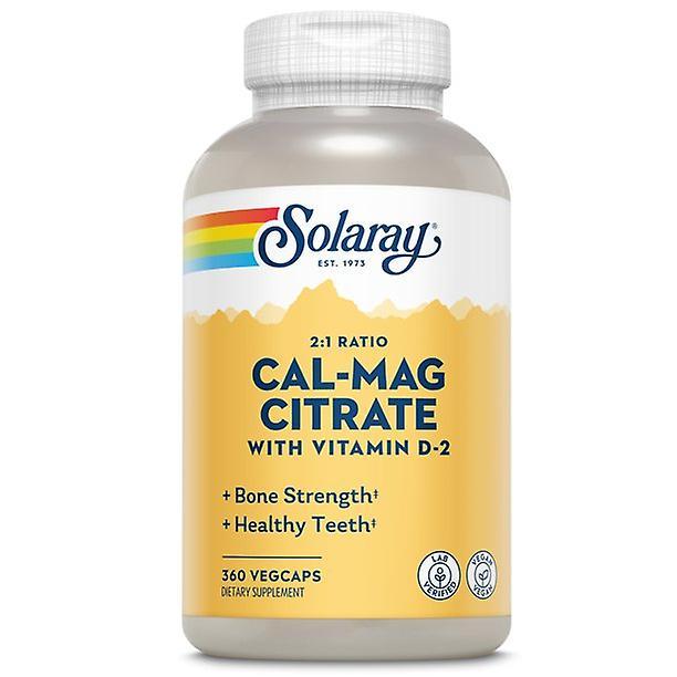 Solaray calcium magnesium citrate 2:1 ratio with vitamin d2, healthy bone, muscle & nerve support, 60 serv, 360 vegcaps on Productcaster.