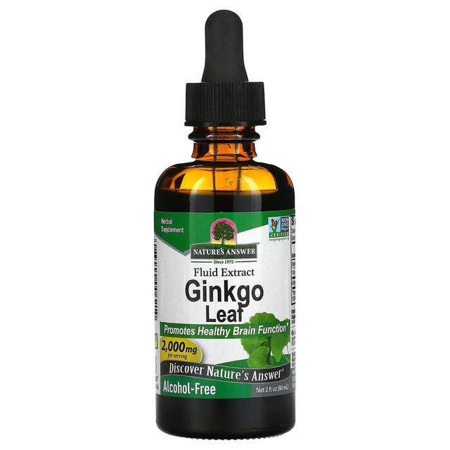 Nature's Answer, Ginkgo Leaf, Fluid Extract, Alcohol-Free, 1,000 mg, 2 fl oz (60 ml) on Productcaster.