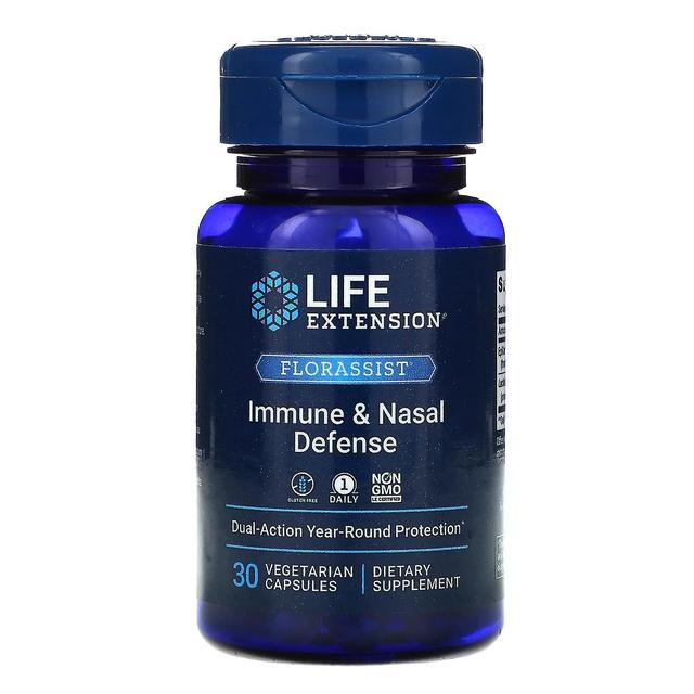 Life Extension Przedłużenie życia, FLORASSIST Immune & Nosal Defense, 30 wegetariańskich kapsułek on Productcaster.