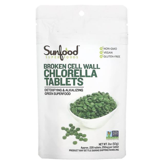 Sunfood, Chlorella-tabletter med brudt cellevæg, 250 mg, 228 tabletter, 57 g on Productcaster.