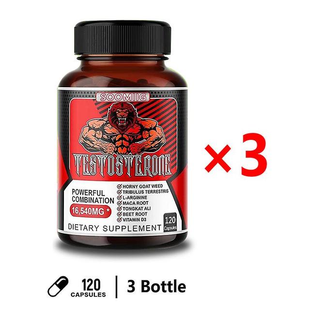 Vorallme Male Booster Lisää energiaa Lihaskestävyys Vähennä väsymystä Paranna suorituskykyä Säilytä motivaatio ja luottamus 120 count-3 bottle on Productcaster.