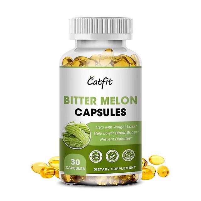 Catfit Naturlig Bitter Kalebassextrakt Kapsel Minska Blodsockret Växt-insulin Anti-värmeslag Daglig Förening Vitamin Slim Foodhuamade Huamade 30pcs on Productcaster.