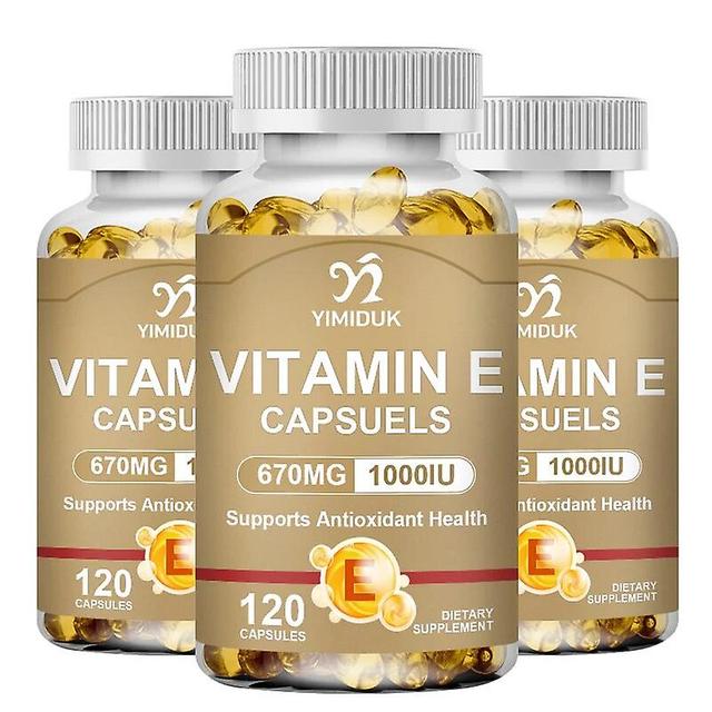 Visgaler Vitamin E Capsules For Aging And Oxidative Relieve Stress Improve Rough Skin Care Increase Immune System Supplement 3 Bottles 60 pcs on Productcaster.