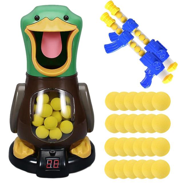 Hungry Ducks Shooting Toy Set Air-powered Soft Ball Ducks Shooting Toys For Kids 24 Balls Scoring on Productcaster.