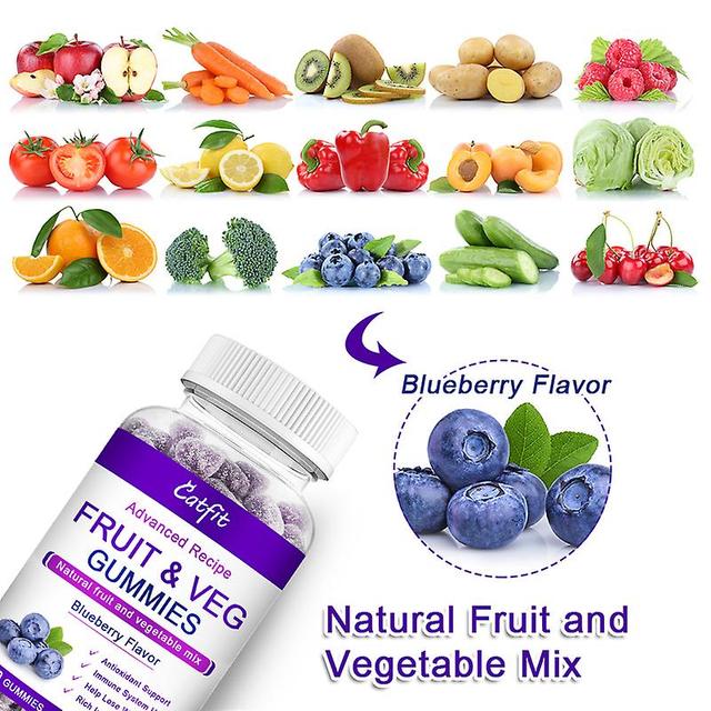 Tib Organic Blueberry Flavor Compound Fruit&vegetable Gummies Dietary Fiber Gastrointestinal Nursing Help Digestion Item 30PCS on Productcaster.