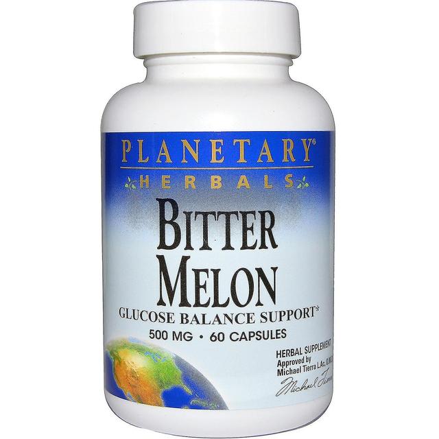 Planetary Herbals Erbe planetarie, Melone amaro, Supporto per l'equilibrio del glucosio, 500 mg, 60 capsule on Productcaster.