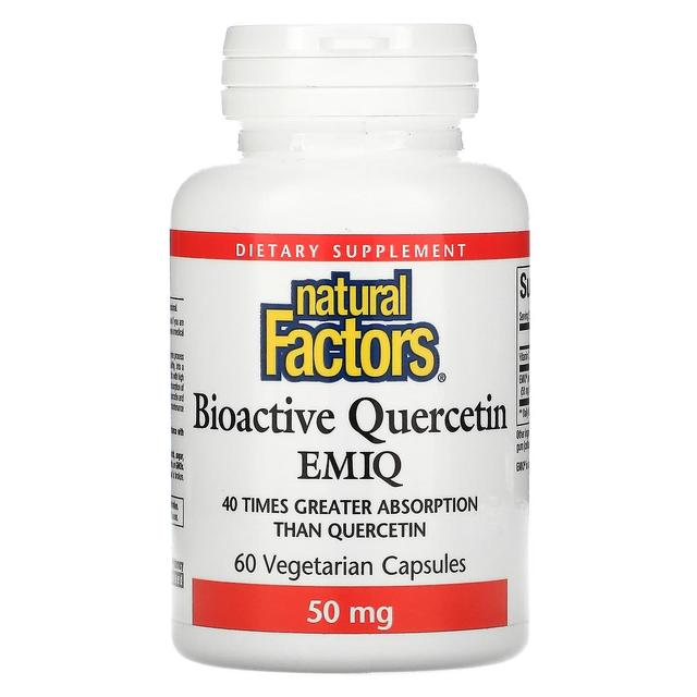 Natural Factors Fattori naturali, Quercetina Bioattiva EMIQ, 50 mg, 60 Capsula Vegetale on Productcaster.