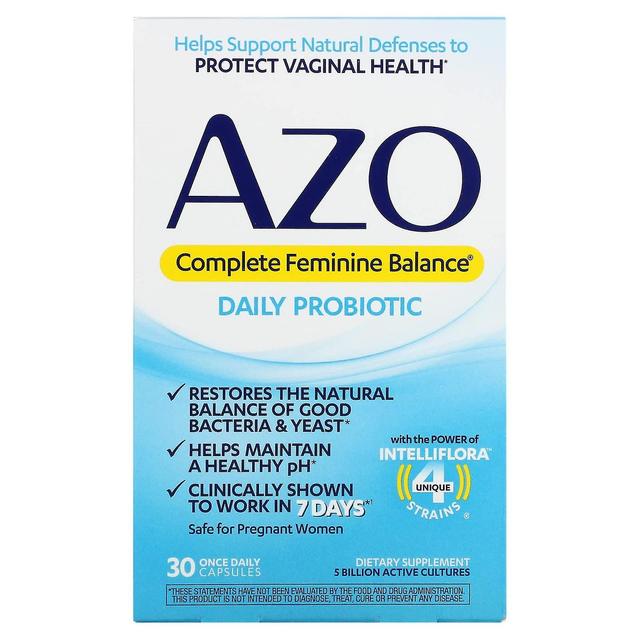 Azo, Equilíbrio Feminino Completo, Probiótico Diário, 5 Bilhões, 30 Cápsulas Uma Vez por Dia on Productcaster.