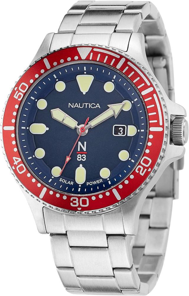 Nautica herreklokke NAPCBS308 sølv og blå on Productcaster.