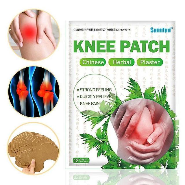 Beculerty 12pcs Herbal Knee Plaster Knee Pain Relief Joint Rheumatoid Arthritis Treatment Wormwood Extract Chinese Herbal Medical Patch on Productcaster.