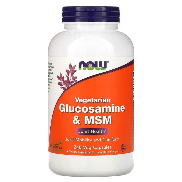 NOW Foods NU Fødevarer, Vegetarisk Glucosamin & MSM, 240 Veg Kapsler on Productcaster.