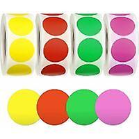 Blackp 25mm 2000 Tiquettes Ronde Gommettes Rondes Tiquettes Autocollants Cercle Pastilles Autocollantes Rond - 4 Couleurs, Rouge, Rose, Jaune, Vert... on Productcaster.