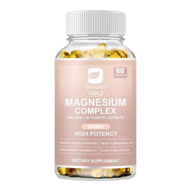 Eccpp Magnesium Complex Capsules Bone & Heart Health Supplement, Sleep Support, Muscle Relaxation, Stress & Anxiety Relief 60pcs on Productcaster.