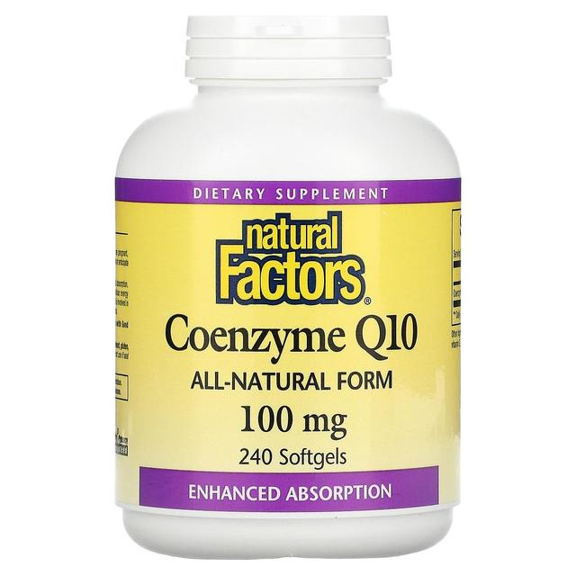 Natural Factors Fattori naturali, Coenzyme Q10, 100 mg, 240 Softgels on Productcaster.