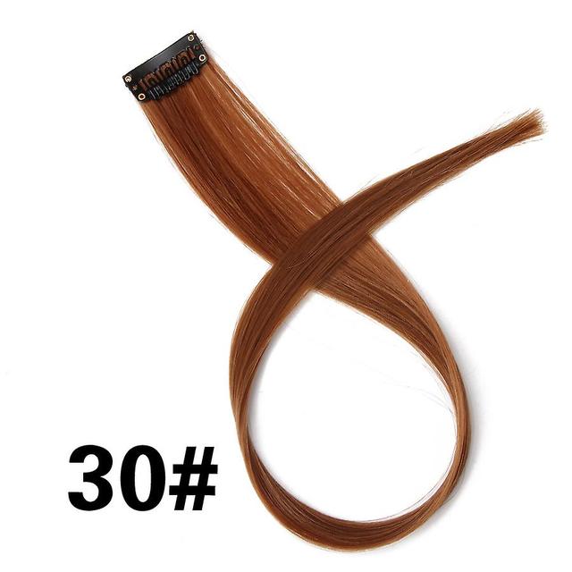 Duqi Leeons Synthetic Hair Extensions With Clips Heat Resistant Straight Hair Extensions Color Colored Black Hair Clip Womens 12G/Pcs 30 20inch on Productcaster.