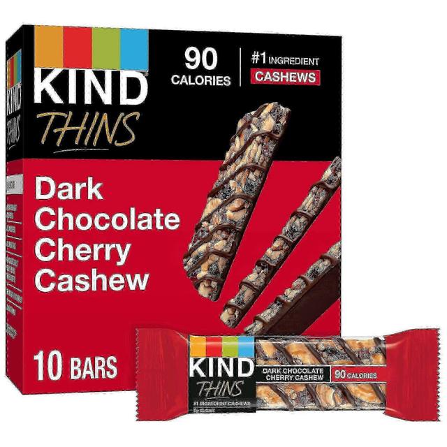 Kind thins dark chocolate cherry cashew gluten free energy bar, 10 ea on Productcaster.