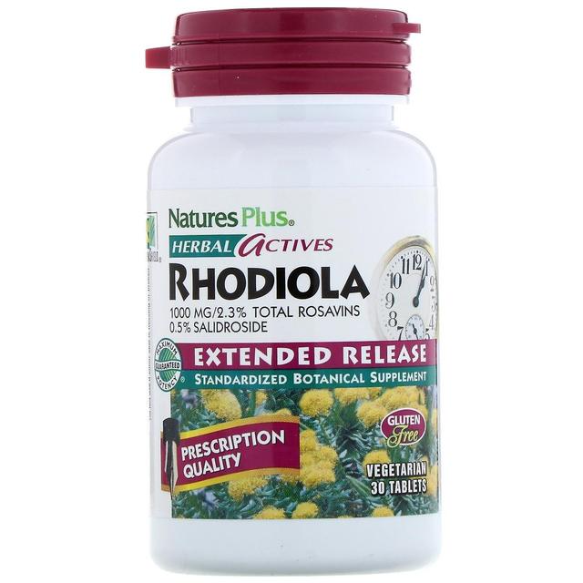 Nature's Plus, Herbal Actives, Rhodiola, Extended Release, 1,000 mg, 30 Vegetari on Productcaster.