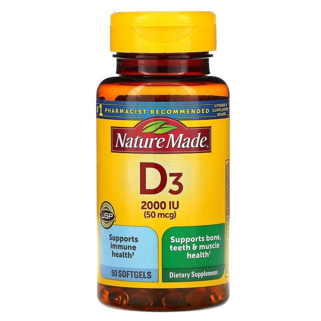 Nature Made, Vitamin D3, 2,000 IU (50 mcg), 90 Softgels on Productcaster.