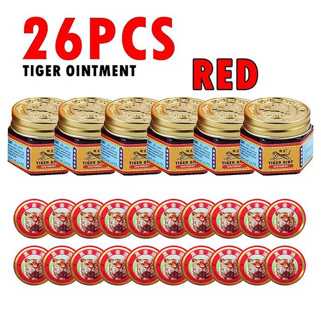 Refreshing Ointment Based On Plants, Tiger Balm, Cream Against Heat Strokes, Relieves Body Pain, Headache, Dizziness, Dressing, 26 Pieces Red White on Productcaster.