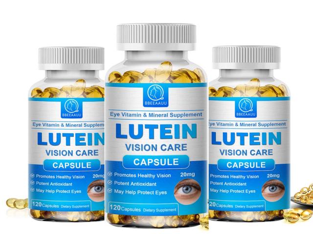 Visgaler Lutein Capsules Stress Relief Blue Light Protection Macular Health Vision Protection Anti-myopia Lutein Eye Care Health 3bottle x120pcs on Productcaster.