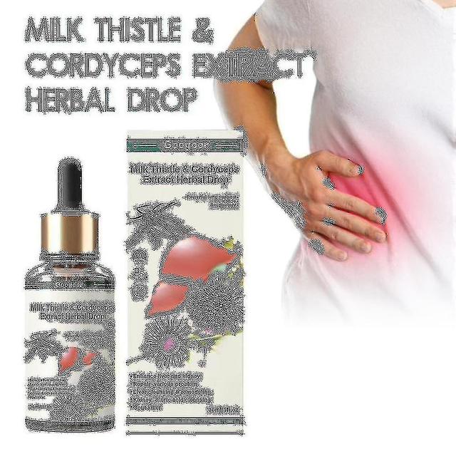 1-3pcs Milk Thistle Cordyceps Extract Herbal Drops Liver Kidney Cleanse Detox Repair 1PC on Productcaster.