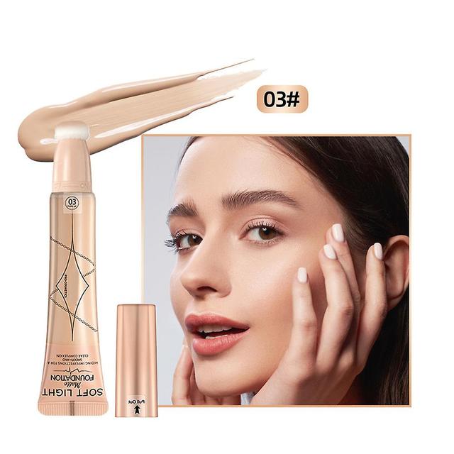 Matte Liquid-foundation Moisturizing Concealer Liquid With Sponge Head Waterproof Pore Covering Cream 3 on Productcaster.