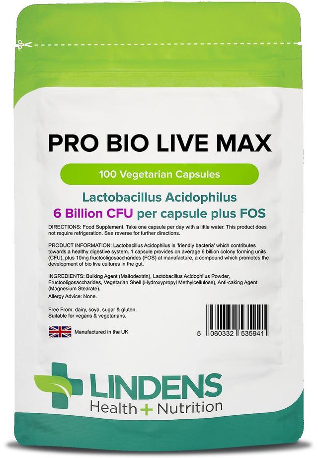 Lindens Pro Bio Live Max 6bn CFU - 100 kapselia on Productcaster.