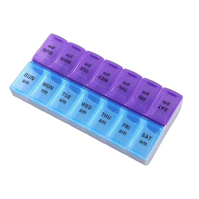 7 Days Weekly Tablet Am /pm Organizer Large Tablet Box For Tablet/vitamins/supplements/medications Blue on Productcaster.