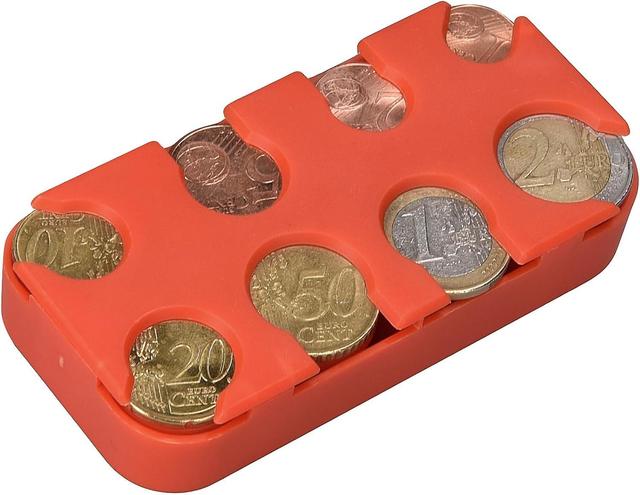 Dewenwils Dww-organiseur Pices De Monnaie - Orange - Bote De Rangement Euros Avec 8 Compartiments - Pour Voiture Sac Main on Productcaster.