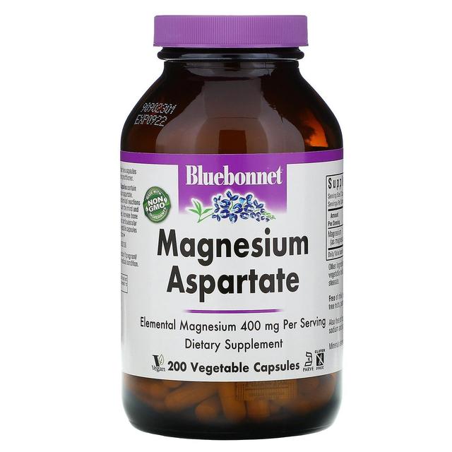 Bluebonnet Nutrition Bluebonnet Ernæring, Magnesium Aspartat, 400 mg, 200 Vegetabilske Kapsler on Productcaster.